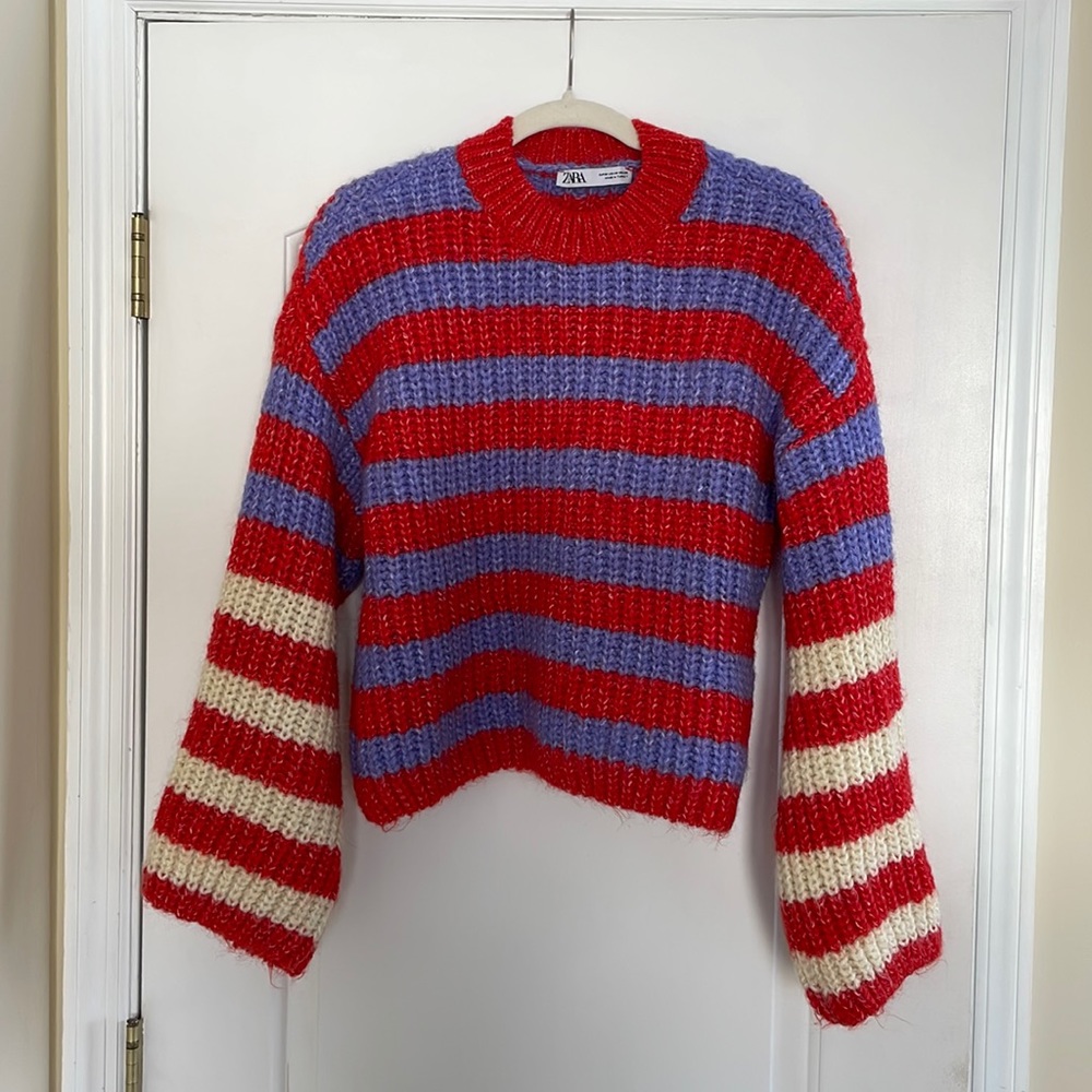 Zara Chunky Knit Striped Sweater